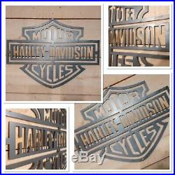 Premium HARLEY DAVIDSON MOTORCYCLE Logo Metal Sign Hand Finished Wall ART BIKE