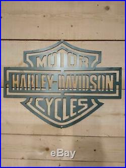 Premium Harley Davidson Metal Sign Hand Finished Man Cave Motor Cycle bike