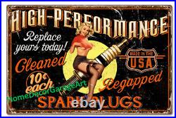 Premium U. S. A. Spark Plug Girl Metal Sign, 3 Sizes, Vintage Style Garage Art Premium U. S. A. Spark Plug Girl Metal Sign, 3 Sizes, Vintage Style Garage Art