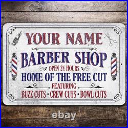 Print Metal Sign Custom Metal Sign Barber Shop Sign Vintage Barber Shop Sign