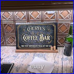 Print Metal Sign Custom Metal Sign Vintage Metal Coffee Bar Sign Home Bar Decor
