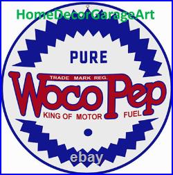 Pure Woco Pep Motor Oil Metal Sign Aged or Clean Design Vintage Style Garage Art Pure Woco Pep Motor Oil Metal Sign Aged or Clean Design Vintage Style Garage Art