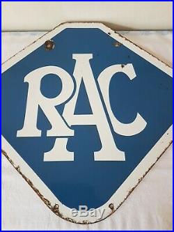 RAC vintage metal enamel advertising garage sign