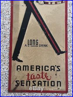 RARE AMERICANA Vintage Nichol Kola 5c Soda Pop Embossed Metal Sign 30s