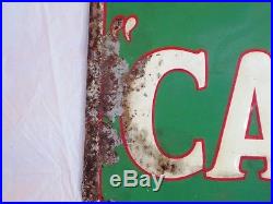 RARE VINTAGE 1940's CANADA DRY SODA POP GAS STATION 30 METAL EMBOSSED SIGN