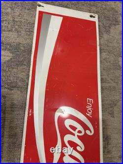 RARE VINTAGE Coca Cola METAL SIGN 47 X 10 ENJOY COLA COLA