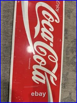 RARE VINTAGE Coca Cola METAL SIGN 47 X 10 ENJOY COLA COLA