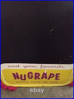 RARE Vintage NuGrape Metal soda Sign SODA COLA GAS OIL STORE original uncleaned