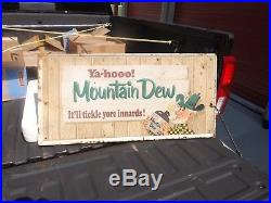 RARE Vintage ORIGINAL Mountain Dew Metal Sign Willy Hillbilly GAS OIL SODA COLA