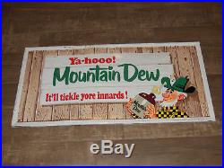 RARE Vintage ORIGINAL Mountain Dew Metal Sign Willy Hillbilly Great old survivor
