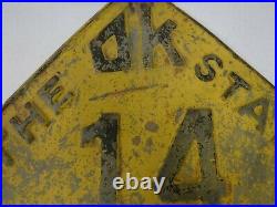 RARE Vintage Oklahoma Highway 14 Road Sign Embossed Alva 1920's Metal 20
