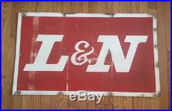 RARE Vintage Original Large Metal Louisville & Nashville Railroad Sign L & N
