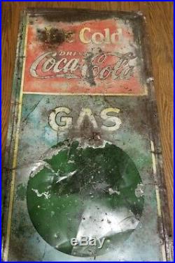 RARE vintage original 1931 Coca Cola metal sign 54x18 Gas To-day To Day oil #1