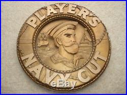 Rare C1920s Vintage Player's Navy Cut 3 Dimensional Small Gold Lifebelt Adv Sign