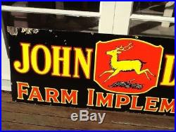 Rare Large Vintage 1930's John Deere Farm 72 Porcelain Metal Veribrite Sign