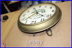 Rare Large Vintage 1930's Parker Duofold Fountain Pen 19 Metal Clock Sign WORKS