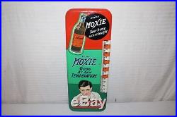 Rare Large Vintage 1940's Moxie Soda Cola Gas Station 26 Metal Thermometer Sign