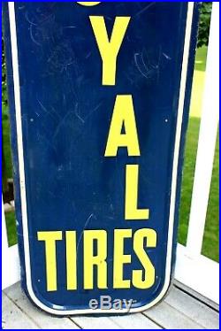 Rare Large Vintage 1947 U. S. Royal Tires Gas Station 61 Metal Sign