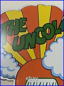 Rare Large Vintage 1976 7Up 7 Up Peter Max Style Art Soda Pop 71 Metal Sign