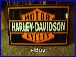 Rare Large Vintage Harley Davidson Motorcycle Porcelain Dealership Metal Sign