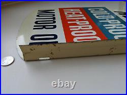 Rare Large Vintage Metal GULF Motor Oil Double Sided Flange Sign
