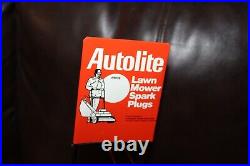 Rare Nos Vintage Autolite Law Mower 2 Stroke Spark Plug Metal Sign Display Oil