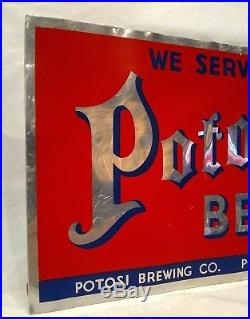 Rare Potosi Brewery Vintage Metal Beer Bar Advertising Sign Wisconsin Original