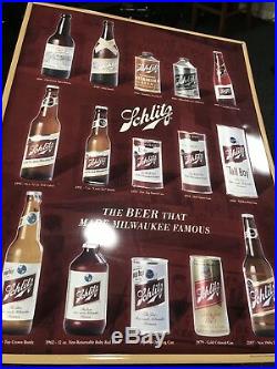 Rare Schlitz Beer Bundle Metal Sign Of Cans Vintage Schlitz Lady Beer Tap Light