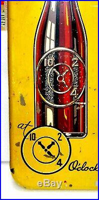 Rare Vintage 1930's Dr Pepper Soda Pop 26 Metal Thermometer Sign Working