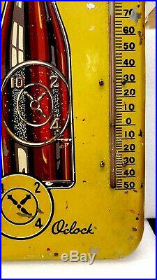Rare Vintage 1930's Dr Pepper Soda Pop 26 Metal Thermometer Sign Working