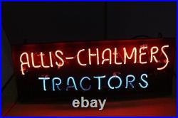 Rare Vintage 1940's ALLIS-CHALMER Tractors 2 Color Neon Lighted Metal Sign