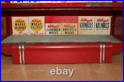 Rare Vintage 1940's Kellogg's Cereal Diner Metal Display Cabinet Sign WithBoxes