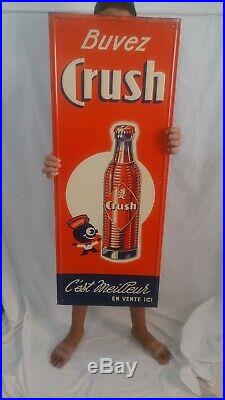 Rare Vintage 1940's Orange Crush Crushy Soda Pop 38 Embossed Metal Sign