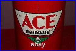 Rare Vintage 1950's Ace Hardware Store Ashtray Trash Can Waste Basket Metal Sign