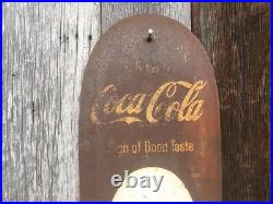 Rare Vintage 1950's Coca Cola Soda Pop 30 Metal Cigar Thermometer SignNice