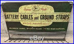 Rare Vintage 1950's John Deere Farm Tractor Battery Cable Gas Oil 22 Metal Sign
