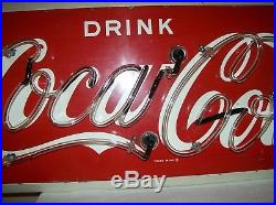 Rare. Vintage 1956 Coca-Cola Neon Metal Sign, Collectors Dream, Very Nice