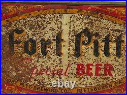 Rare Vintage Fort Pitt Special Beer Pittsburgh Pa Large 3' X 5' Metal Sign