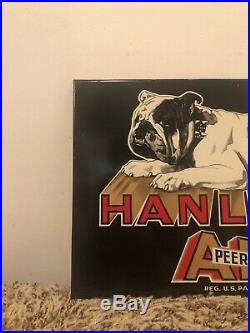 Rare Vintage Hanleys Peerless Ale Beer Embossed Metal Sign Providence RI TOC