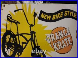 Rare Vintage Large Schwinn Bicycle Advertising Heavy Porcelain Metal Sign