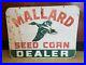 Rare_Vintage_Mallard_Seed_Corn_Dealer_Metal_Sign_Old_Feed_Store_with_Bullet_Hole_01_gfu