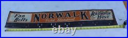 Rare Vintage Norwalk Gold Standard Tires Car Store Fan Belts Radiator Metal Sign