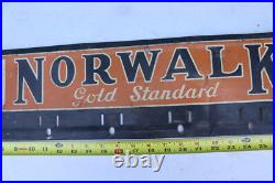 Rare Vintage Norwalk Gold Standard Tires Car Store Fan Belts Radiator Metal Sign