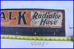 Rare Vintage Norwalk Gold Standard Tires Car Store Fan Belts Radiator Metal Sign