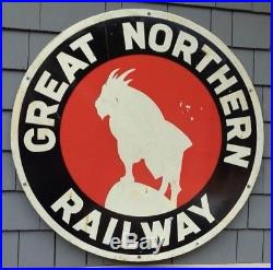 Rare Vintage Original Great Northern Railway GNRY Railroad 36 Metal Sign
