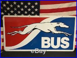 Rare Vintage Original Greyhound Bus Terminal Station Double Sided Metal Sign
