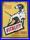 Rare_Vintage_Vitality_Dog_Foods_Embossed_Tin_Metal_Sign_Advertising_NICE_01_myd
