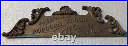 Rare vintage American Wagon popcorn Chicago Il's 2 bronze signs 53 cm x 16 cm