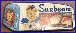 Rare vintage sunbeam bread little girl metal sign