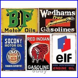 Reproduced Vintage Tin Sign Pack, Gas Oil Retro Advert Antique Metal Signs for Reproduced Vintage Tin Sign Pack, Gas Oil Retro Advert Antique Metal Signs for